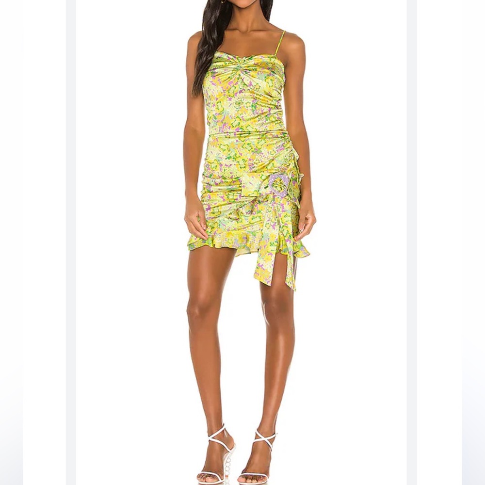 For Love & Lemons Size Medium Dubois Freedom Floral Satin Mini Dress Formal